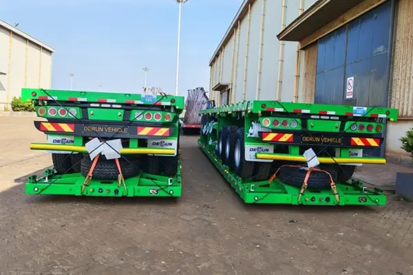 Derun 4 Einheiten Tri-Achle Cargo Dropside Semi-Anhänger wurde nach Algerien geschickt
