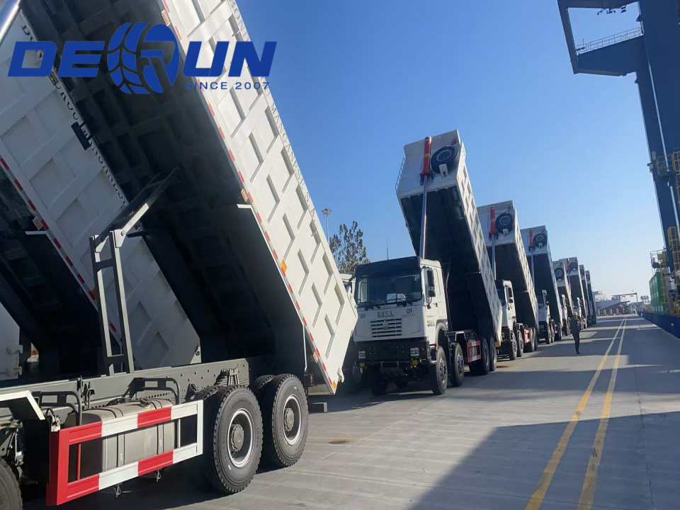 Sinotruk Howo 10 Muldenkipper sind bereits im Hafen angekommen und bereit zur Abfahrt